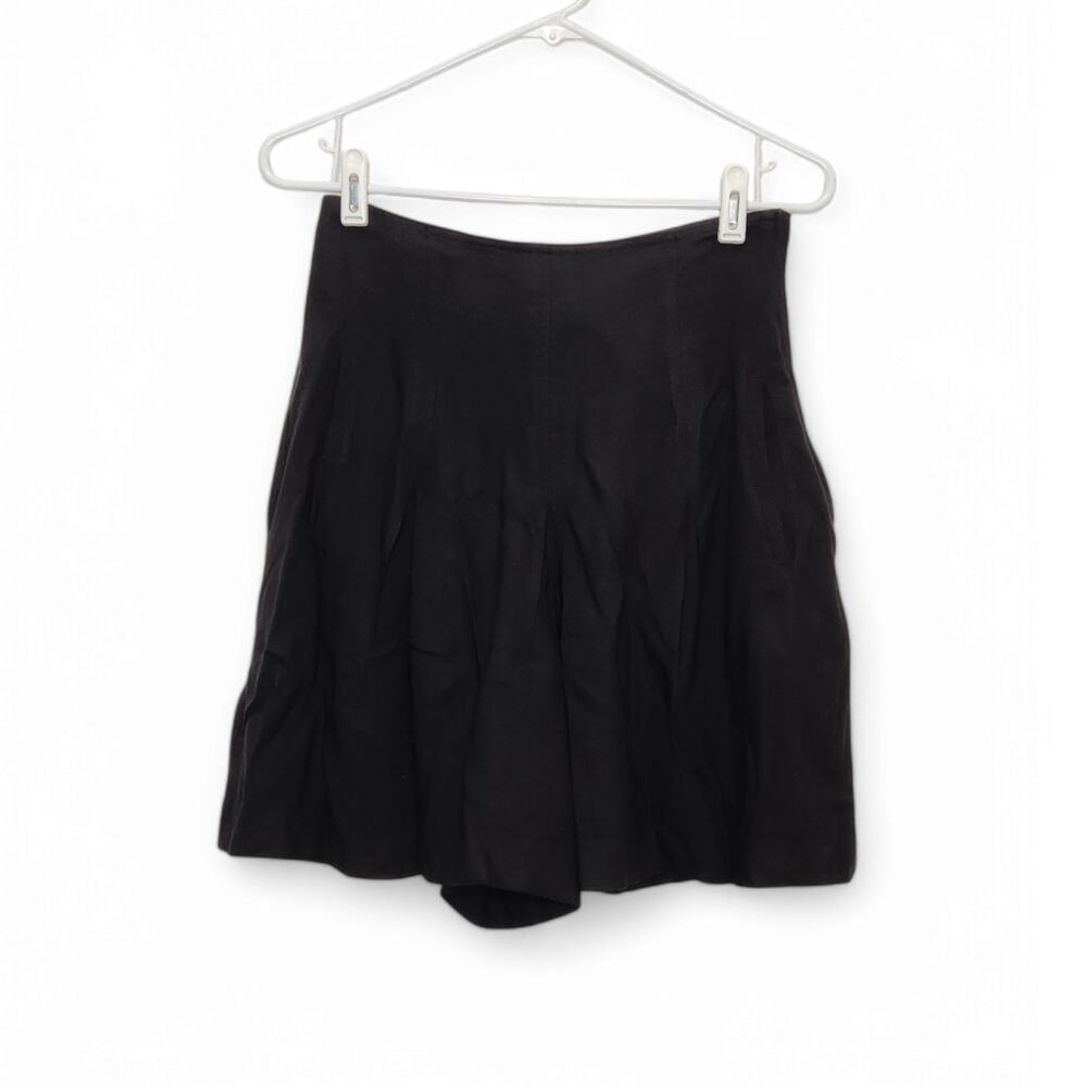 Vintage 80s 90s Forenza Skirt Shorts Style Black Goth Emo Rayon Sz 6 High Waist